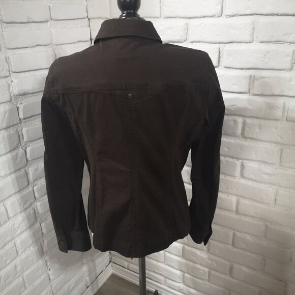 French Dressing Ladies Size Medium Dk Brown Button Front Jacket - Picture 2 of 11